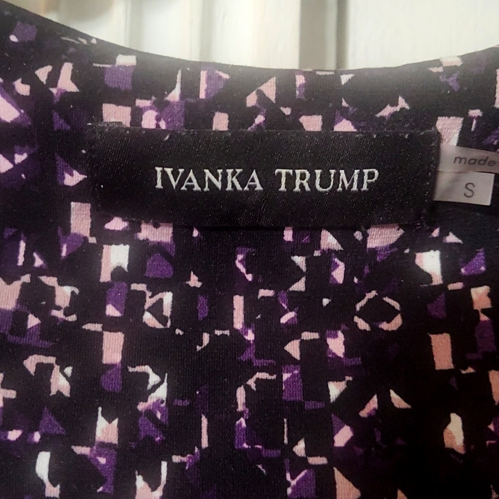 Ivanka Trump Call Nick Asymmetrical Sleeveless Black White And Purple Top Size S - Picture 4 of 9